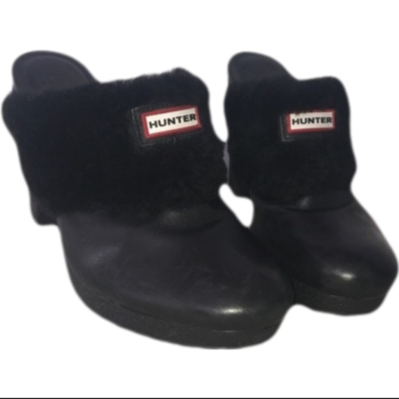Hunter Shoes - Hunter Bruson Sheepskin Lined Leather Clog 8M